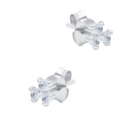 Beautiful Flower CZ Silver Stud Earring STS-6474